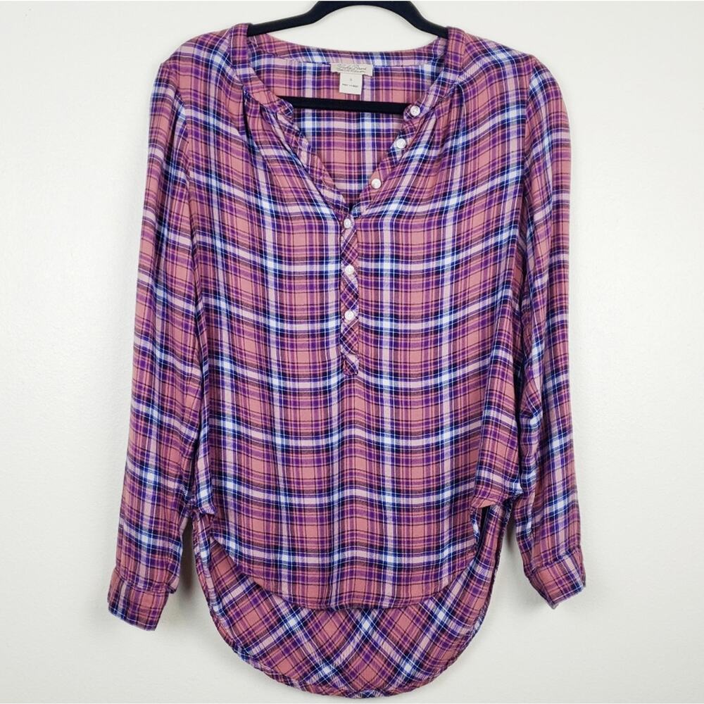 Lucky Brand | Pink Plaid Button Down Top, Size Small